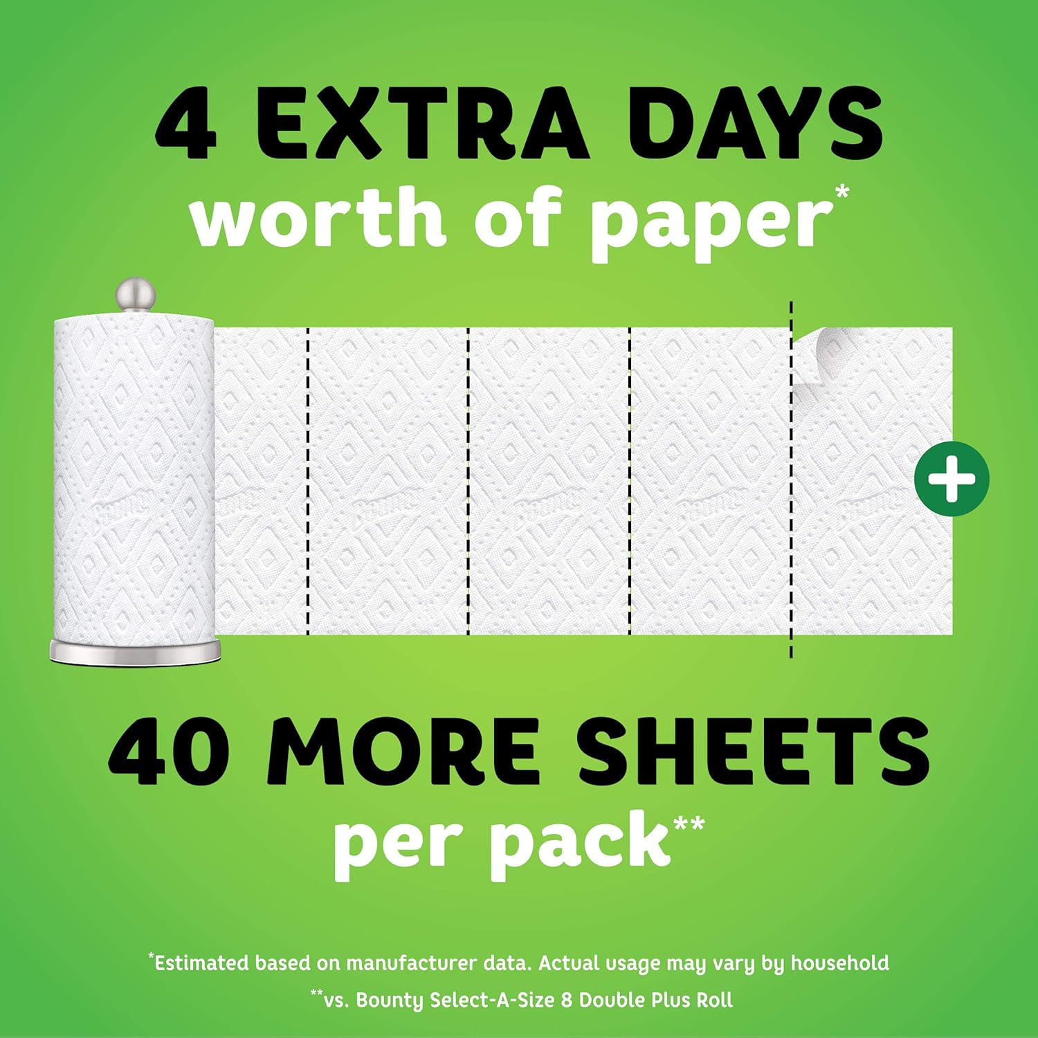 Bounty Paper Towels Quick Size, White, 16 Family Rolls = 40 Regular Rolls