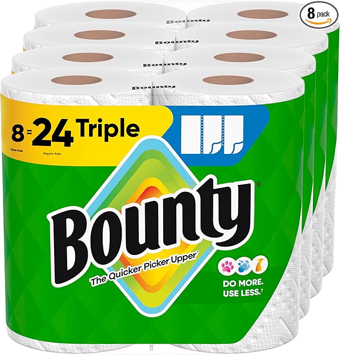 Bounty Select-A-Size Paper Towels, White, 8 Triple Rolls = 24 Regular Rolls