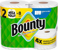 Bounty Select-A-Size Paper Towels, White, 2 Mega Rolls = 8 Regular Rolls